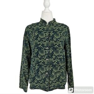 Marsh Landing Floral Tapestry Cotton‎ Jacket Womens L NEW Earthy Artistic Boho